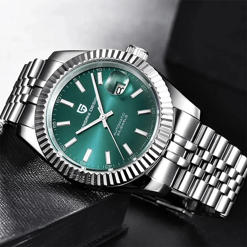 Pagani Design Sapphire Crystal Green Dia Men's Watch- PD-1645